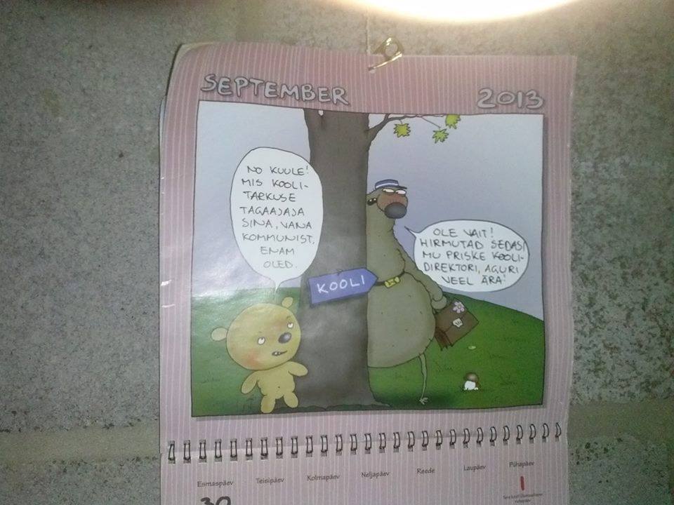 Kalender nutumüüril keeras lehte - september on käes (sry, Urmas!)