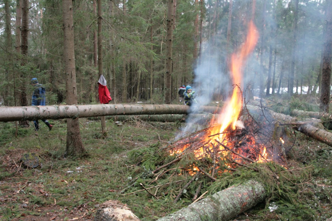 ...ja põletati oksad ning risu